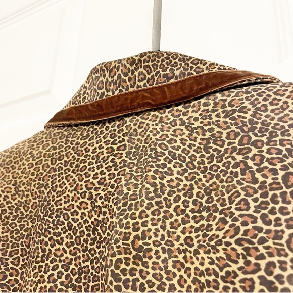 Vintage Y2K Animal Print Leather Blazer Jacket Small Mob Wife Leopard Cheetah - Picture 7 of 10